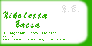 nikoletta bacsa business card